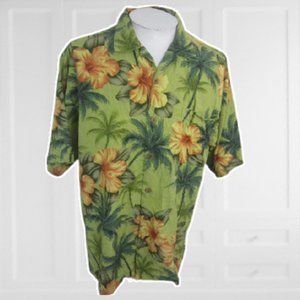Tommy Bahama silk Men Hawaiian camp shirt L floral